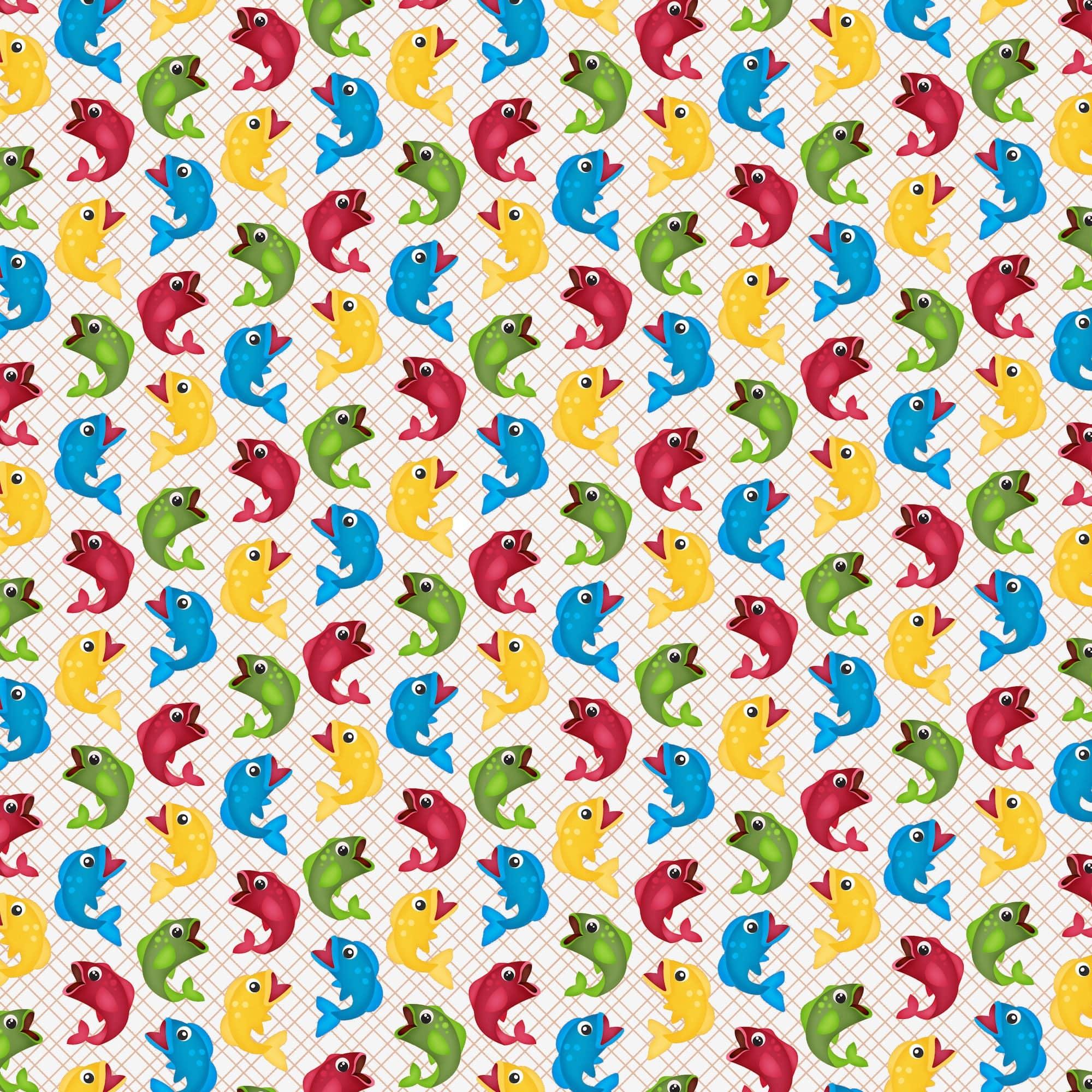 Hook, Line & Sinker Collection Here Fishy, Fishy 12 x 12 Double-Sided Scrapbook Papers by SSC Designs - Scrapbook Supply Companies