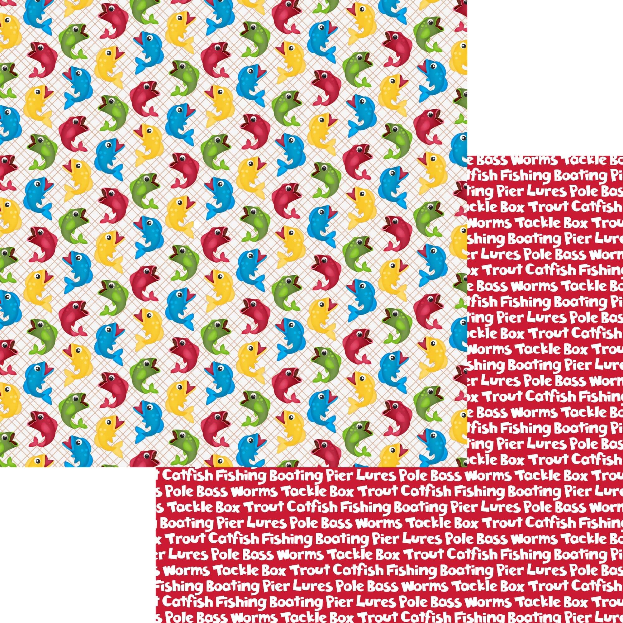 Hook, Line & Sinker Collection Here Fishy, Fishy 12 x 12 Double-Sided Scrapbook Papers by SSC Designs