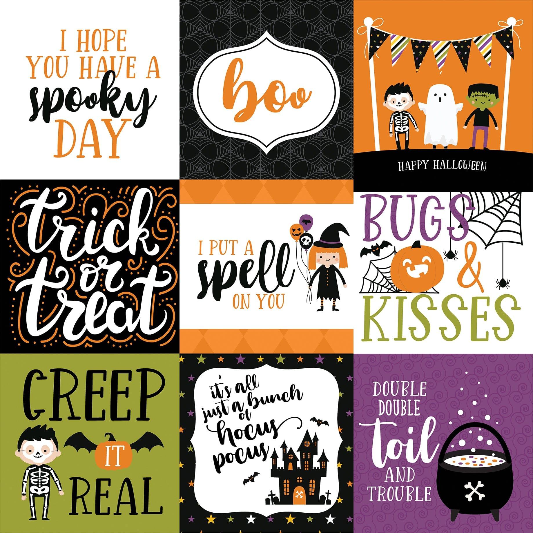 Halloween Magic Collection 4 x 4 Journaling Cards 12 x 12 Double-Sided Scrapbook Paper by Echo Park Paper - Scrapbook Supply Companies