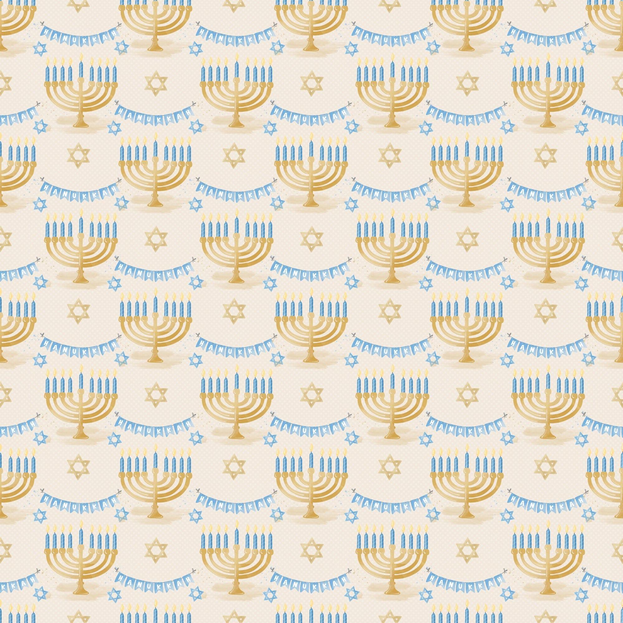 Hanukkah Collection Shine Bright 12 x 12 Double-Sided Scrapbook Paper by SSC Designs - Scrapbook Supply Companies