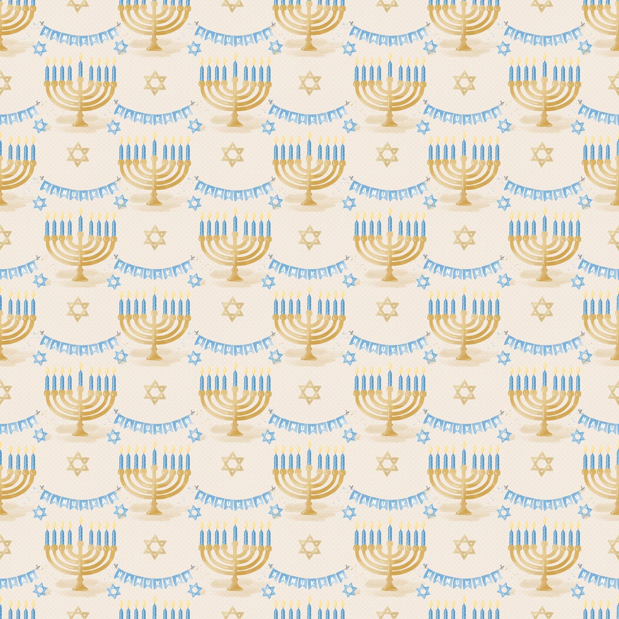 Hanukkah Collection Shine Bright 12 x 12 Double-Sided Scrapbook Paper by SSC Designs - Scrapbook Supply Companies