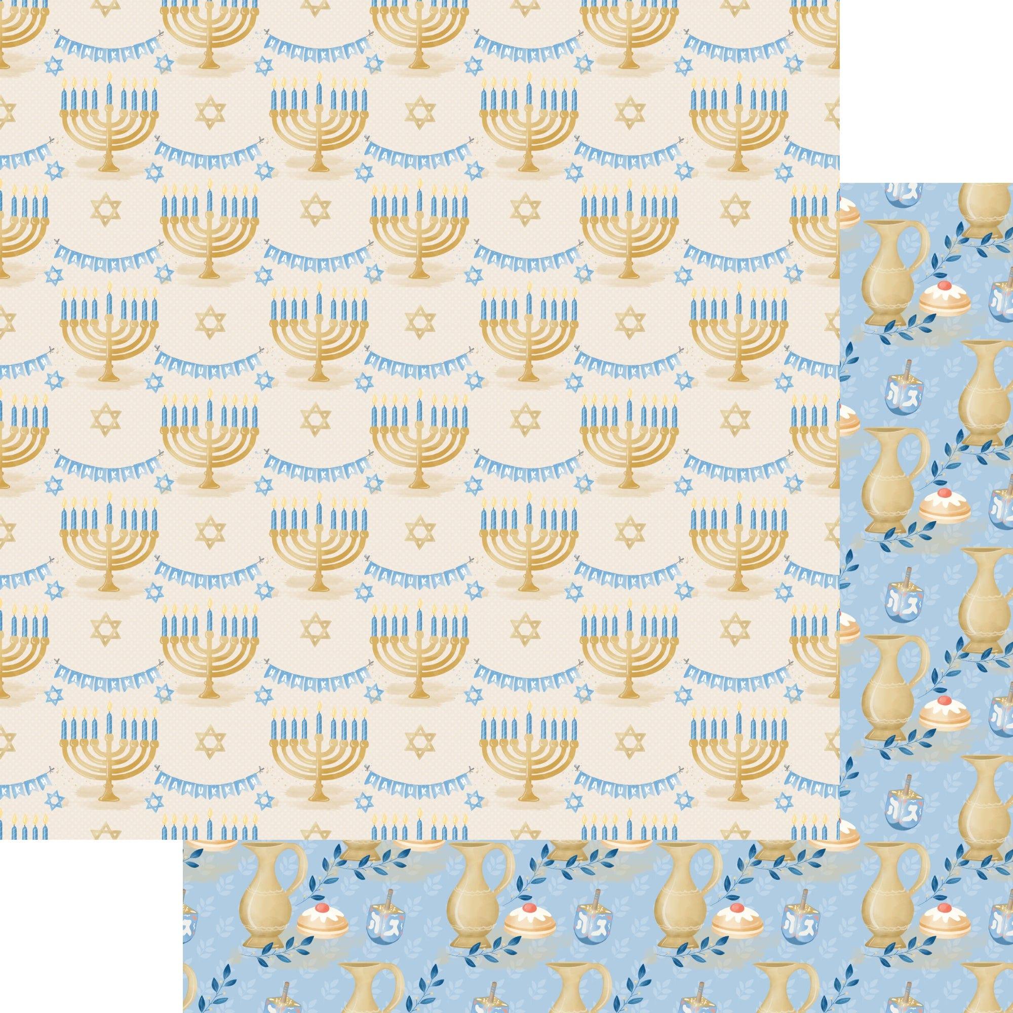Hanukkah Collection Shine Bright 12 x 12 Double-Sided Scrapbook Paper by SSC Designs - Scrapbook Supply Companies