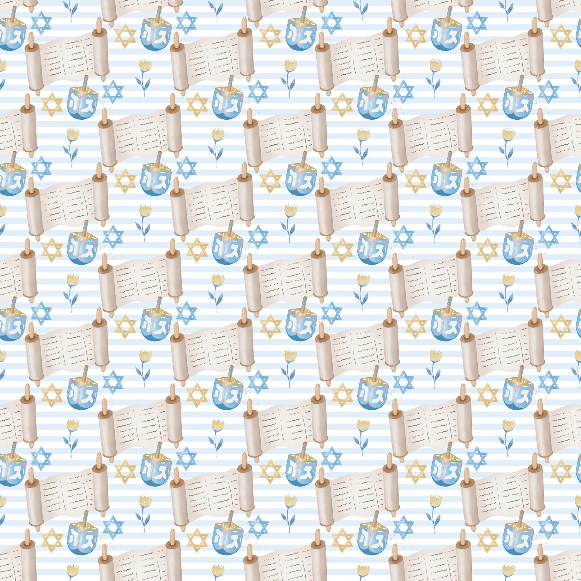 Hanukkah Collection Banner 12 x 12 Double-Sided Scrapbook Paper by SSC Designs - Scrapbook Supply Companies