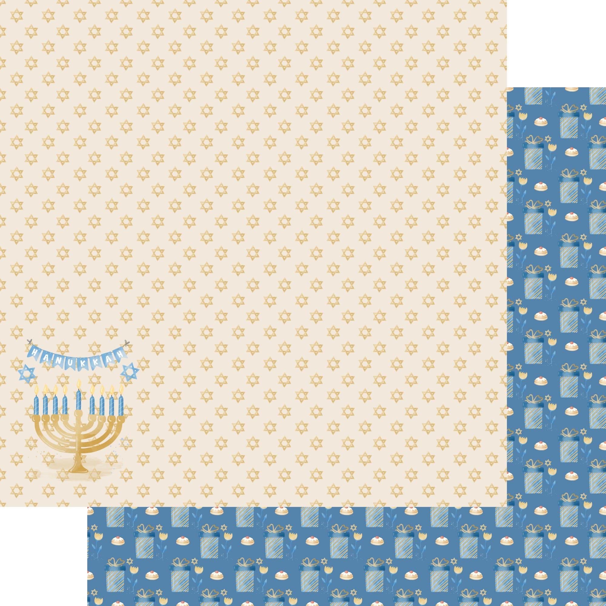 Hanukkah Collection Happy Hanukkah 12 x 12 Double-Sided Scrapbook Paper by SSC Designs - Scrapbook Supply Companies