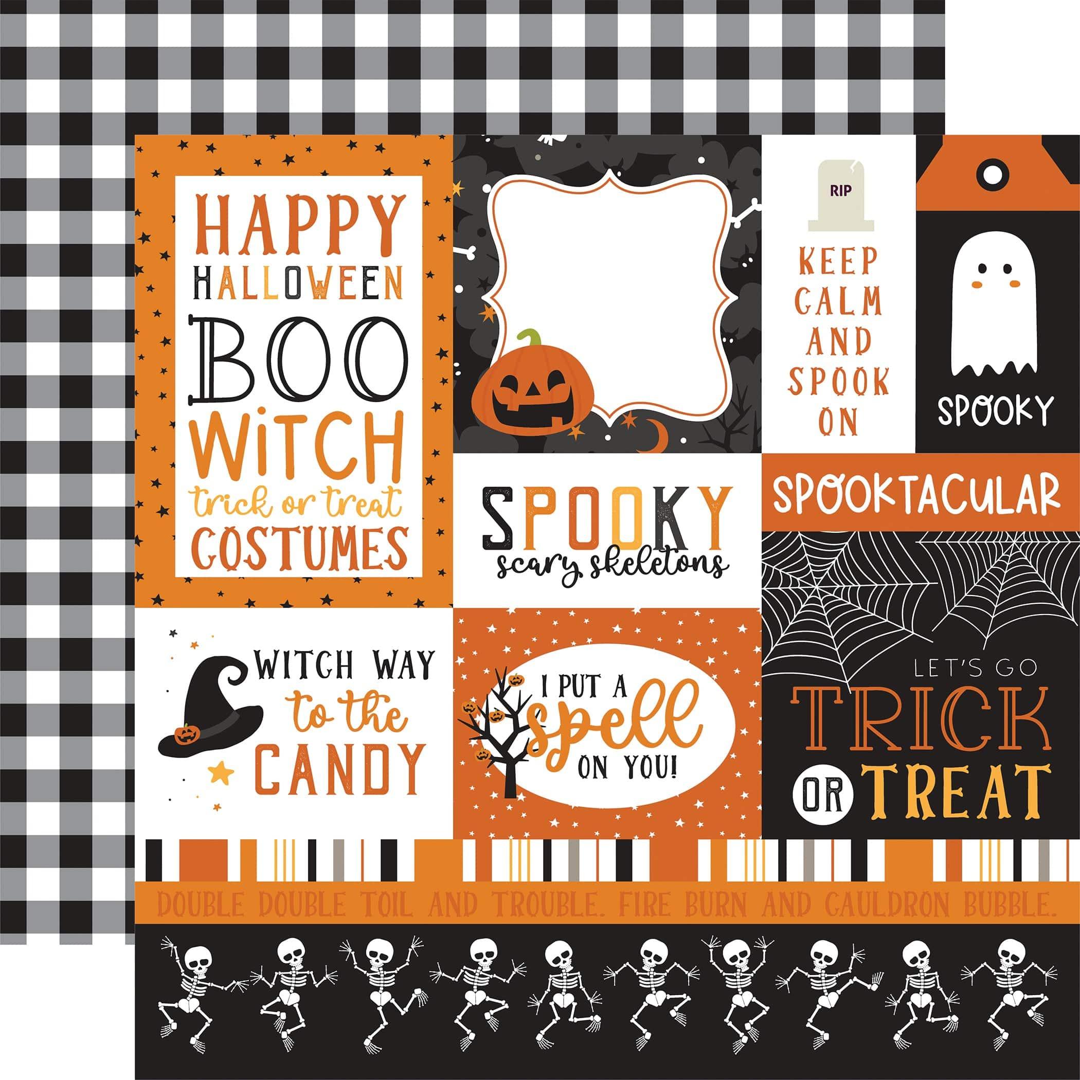Halloween Party Collection Multi Journaling Cards 12 x 12 Double-Sided Scrapbook Paper by Echo Park Paper