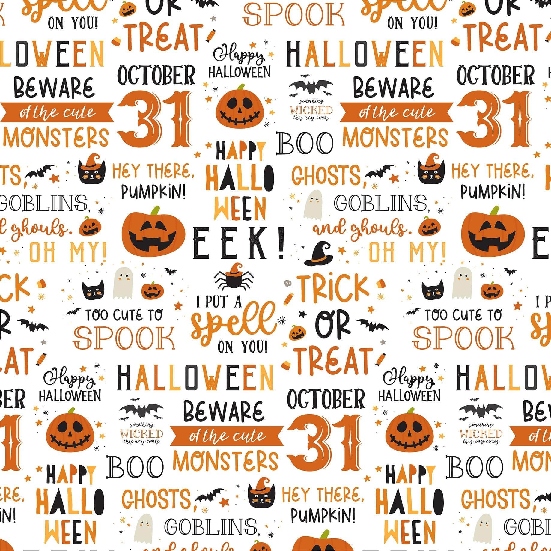 Halloween Party Collection October 31st 12 x 12 Double-Sided Scrapbook Paper by Echo Park Paper - Scrapbook Supply Companies