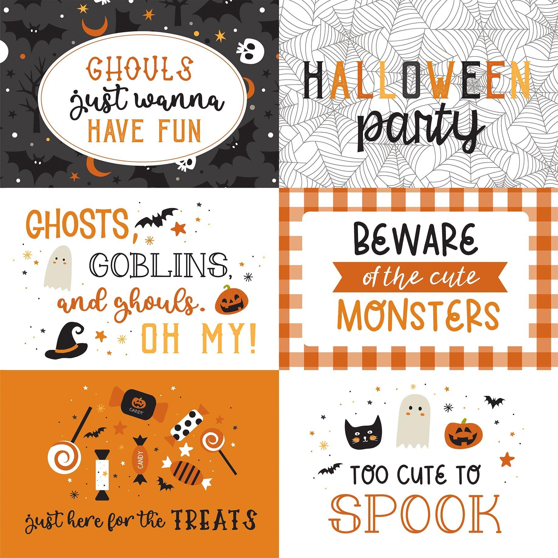 Halloween Party Collection 6 x 4 Journaling Cards 12 x 12 Double-Sided Scrapbook Paper by Echo Park Paper - Scrapbook Supply Companies