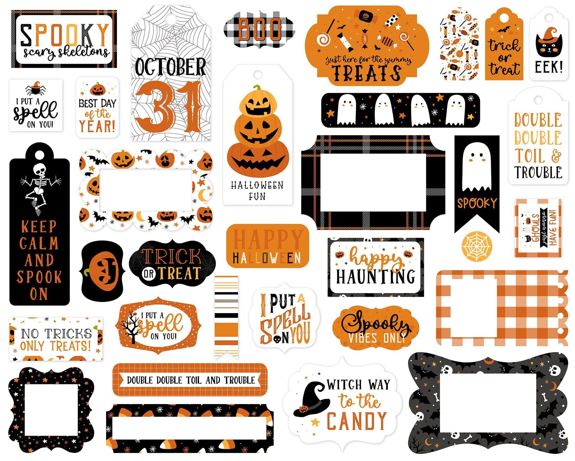 Halloween Party Collection 5 x 5 Scrapbook Tags & Frames Die Cuts by Echo Park Paper - Scrapbook Supply Companies