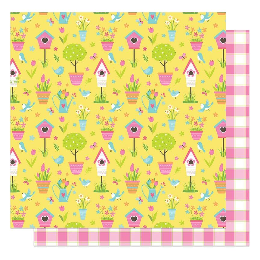 Hop To It Collection Spring Garden 12 x 12 Double-Sided Scrapbook Paper by Photo Play Paper - Scrapbook Supply Companies