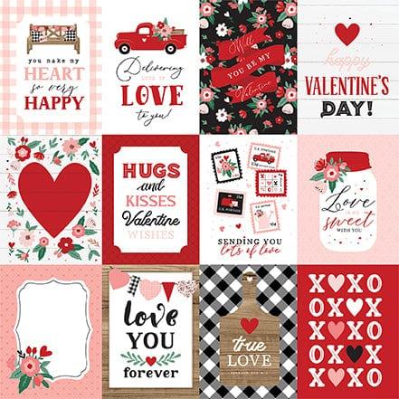 Hello Valentine Collection 3 x 4 Journaling Cards 12 x 12 Double-Sided Scrapbook Paper by Echo Park Paper - Scrapbook Supply Companies
