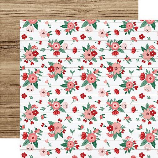 Hello Valentine Collection Love You Forever Floral 12 x 12 Double-Sided Scrapbook Paper by Echo Park Paper - Scrapbook Supply Companies