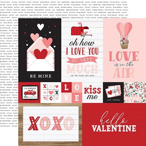 Hello Valentine Collection Multi Journaling Cards 12 x 12 Double-Sided Scrapbook Paper by Echo Park Paper - Scrapbook Supply Companies