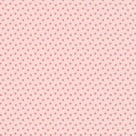 Blush Pink Hearts Pattern White Scrapbook Paper