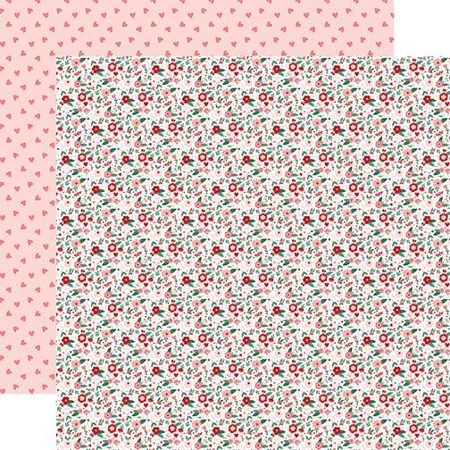 Hello Valentine Collection Sweet Floral 12 x 12 Double-Sided Scrapbook Paper by Echo Park Paper - Scrapbook Supply Companies