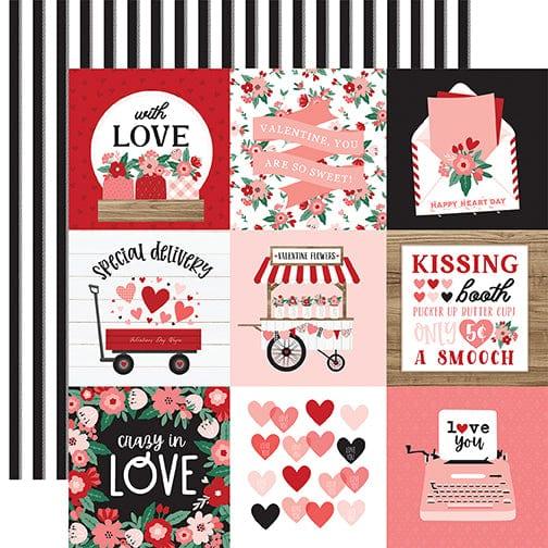 Hello Valentine Collection 4 x 4 Journaling Cards 12 x 12 Double-Sided Scrapbook Paper by Echo Park Paper - Scrapbook Supply Companies