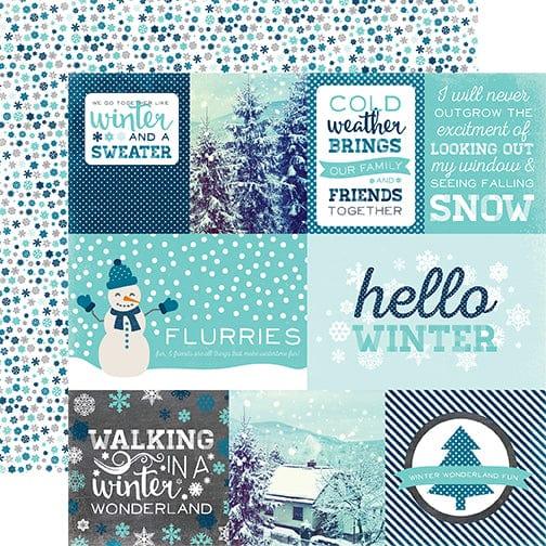 Hello Winter 13-Piece Collection Kit by Echo Park Paper-12 Papers, 1 Sticker - Scrapbook Supply Companies