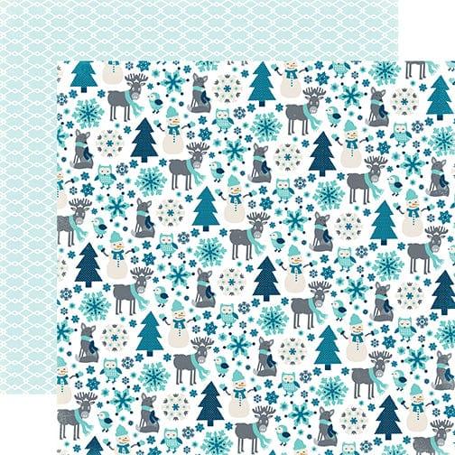 Hello Winter 13-Piece Collection Kit by Echo Park Paper-12 Papers, 1 Sticker - Scrapbook Supply Companies