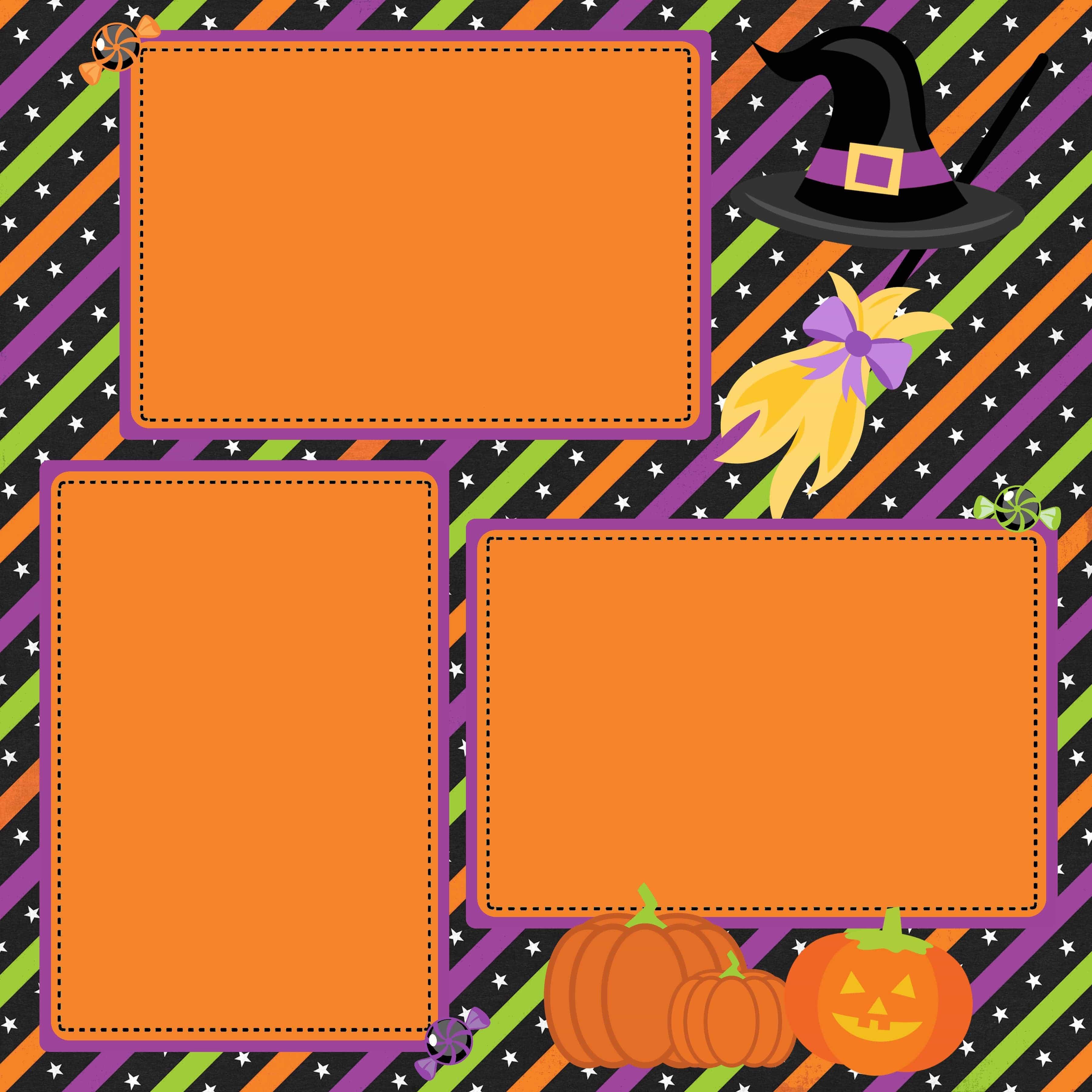 Trick Or Treat Halloween (2) - 12 x 12 Premade, Printed Scrapbook Pages by SSC Designs - Scrapbook Supply Companies