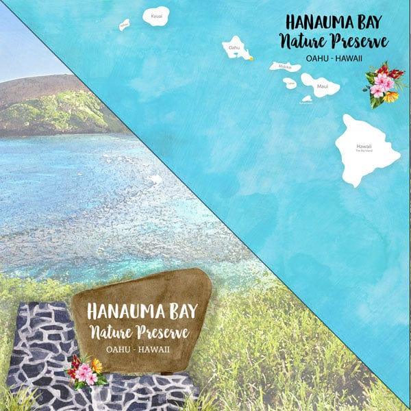 National Park Collection Hawaii Nature Preserve Hanauma Bay 12 x 12 Double-Sided Scrapbook Paper by Scrapbook Customs - Scrapbook Supply Companies