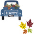 Falling Leaves Collection Happy Fall Blue Truck & Leaves 5 x 5 Laser Cut Scrapbook Embellishment by SSC Laser Designs