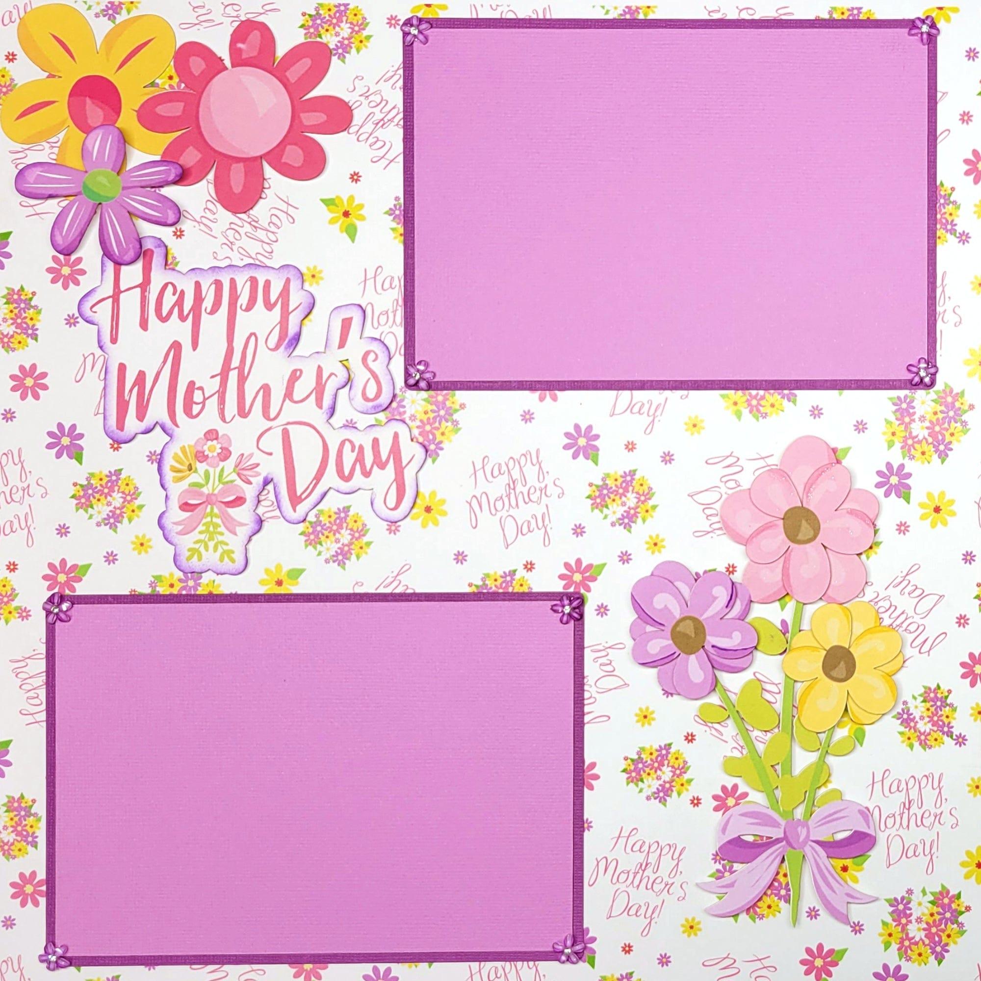 Happy Mother's Day (2) - 12 x 12 Pages, Fully-Assembled & Hand-Embellished Dimensional Scrapbook Premade by SSC Designs - Scrapbook Supply Companies