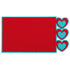 Hearts Red on Teal 4.25 x 6.25 Laser Cut Scrapbook Photo Mat Frame by SSC Laser Designs