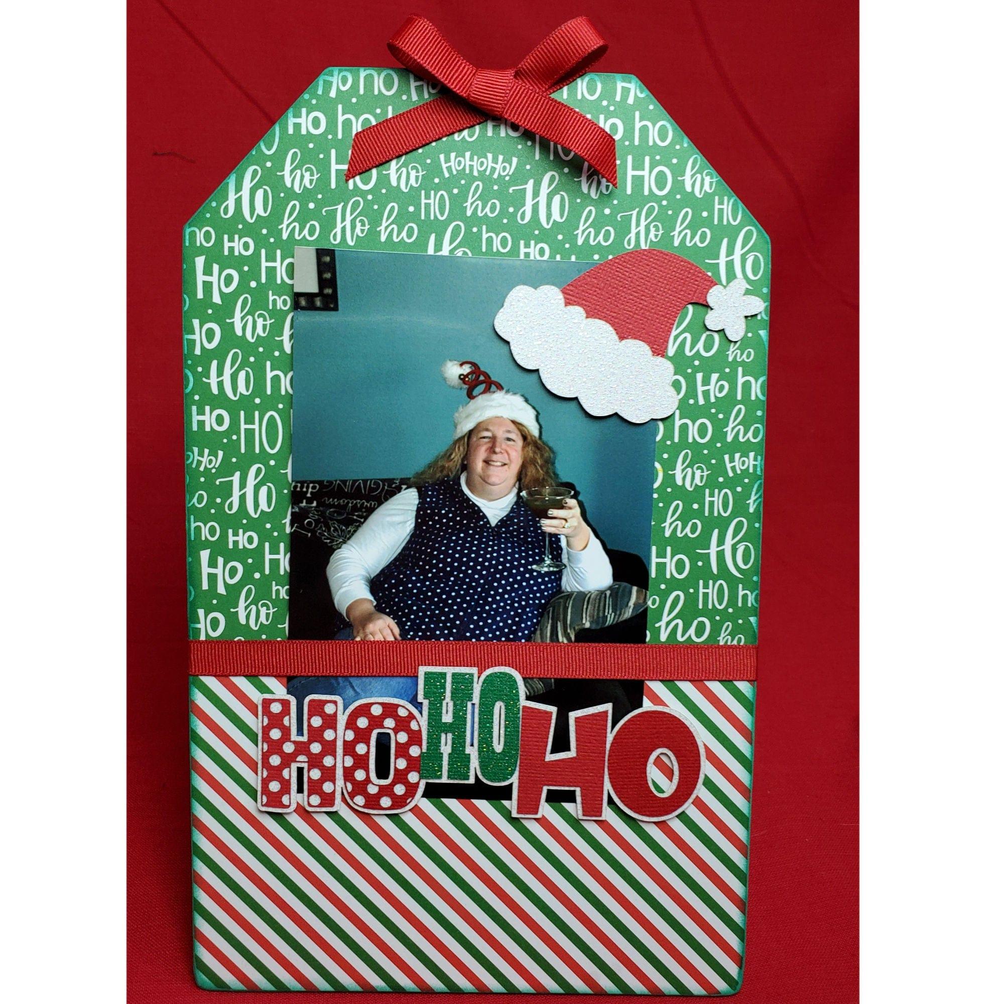 Ho Ho Ho Stripes 6.5 x 10 Interactive, Magnetic Photo Frame & Accessory Magnets by SSC Designs