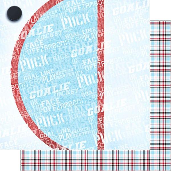 Sports Addict Collection Hockey Addict 2 12 x 12 Double-Sided Scrapbook Paper by Scrapbook Customs - Scrapbook Supply Companies