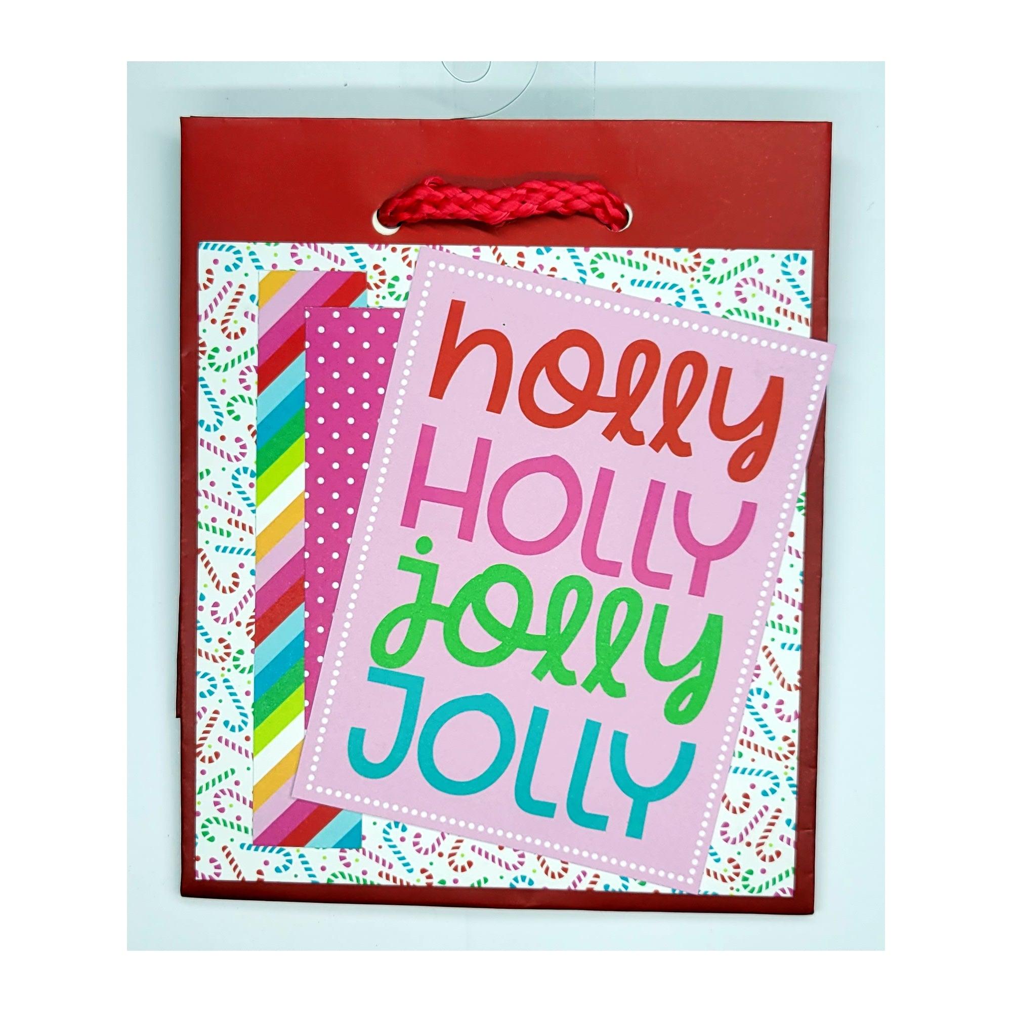 Delicately Crafted Collection Holly Jolly 4.5 x 5 x 5 x 2.5 Gift Bag by SSC Designs