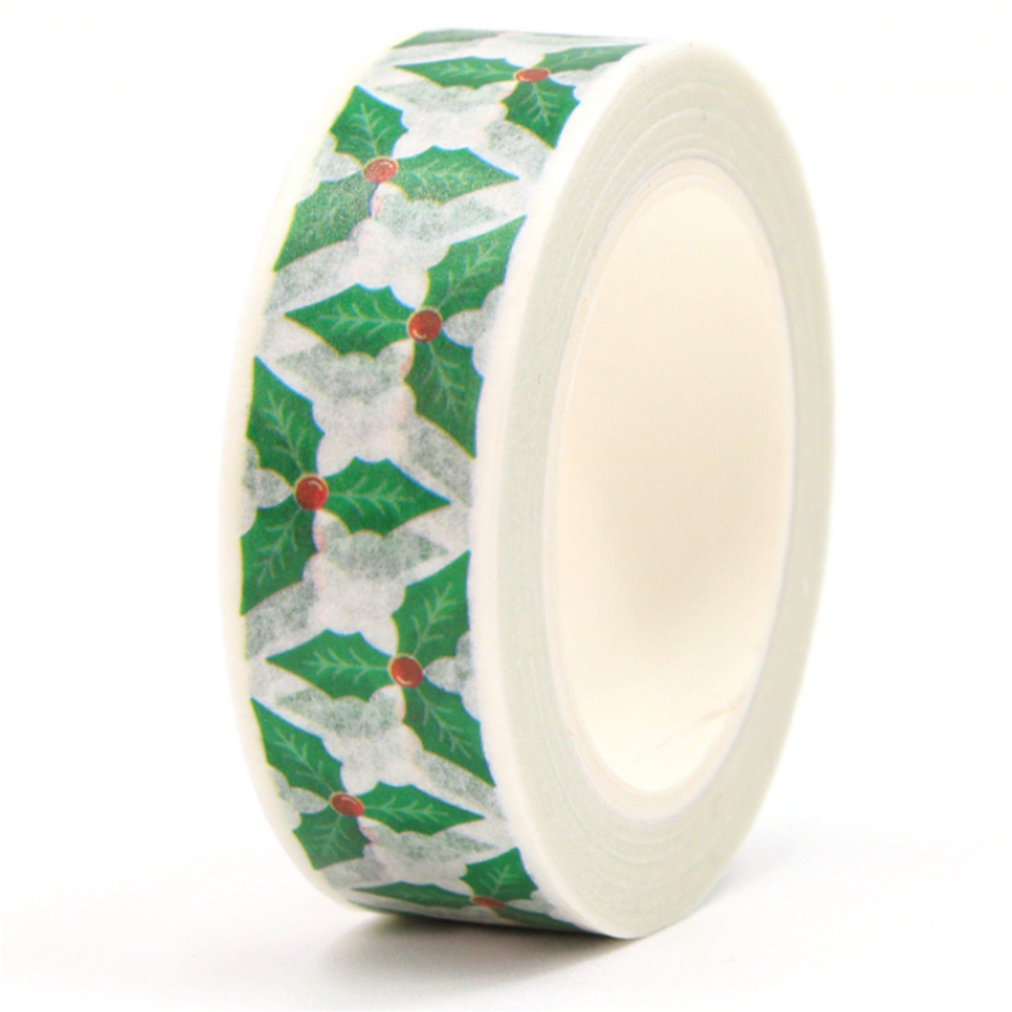 TW Collection Christmas Holly Leaves Washi Tape by SSC Designs - 15mm x 30 Feet - Scrapbook Supply Companies