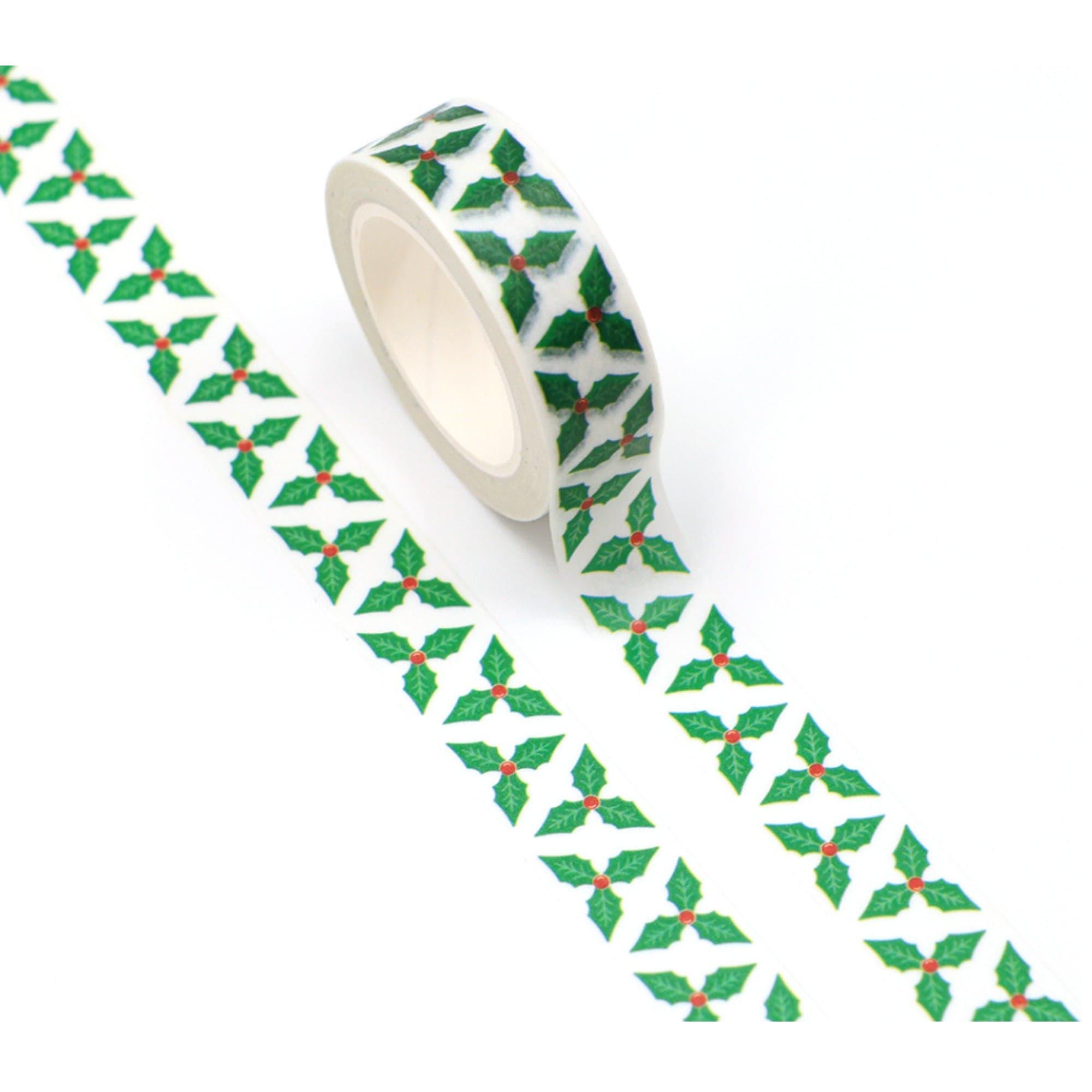 TW Collection Christmas Holly Leaves Washi Tape by SSC Designs - 15mm x 30 Feet - Scrapbook Supply Companies