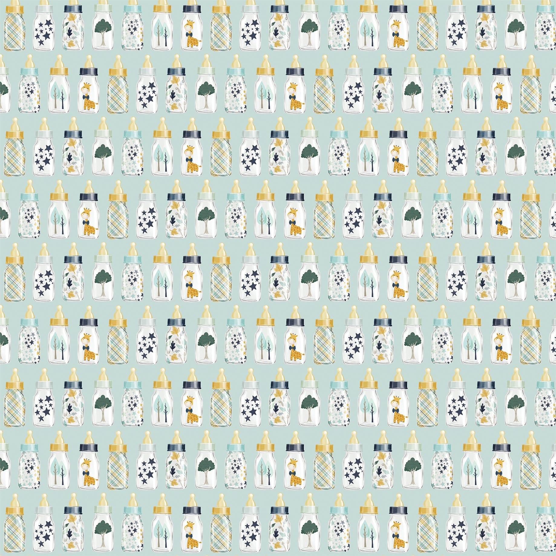 It's A Boy Collection Boy Baby Bottles 12 x 12 Double-Sided Scrapbook Paper by Echo Park Paper - Scrapbook Supply Companies