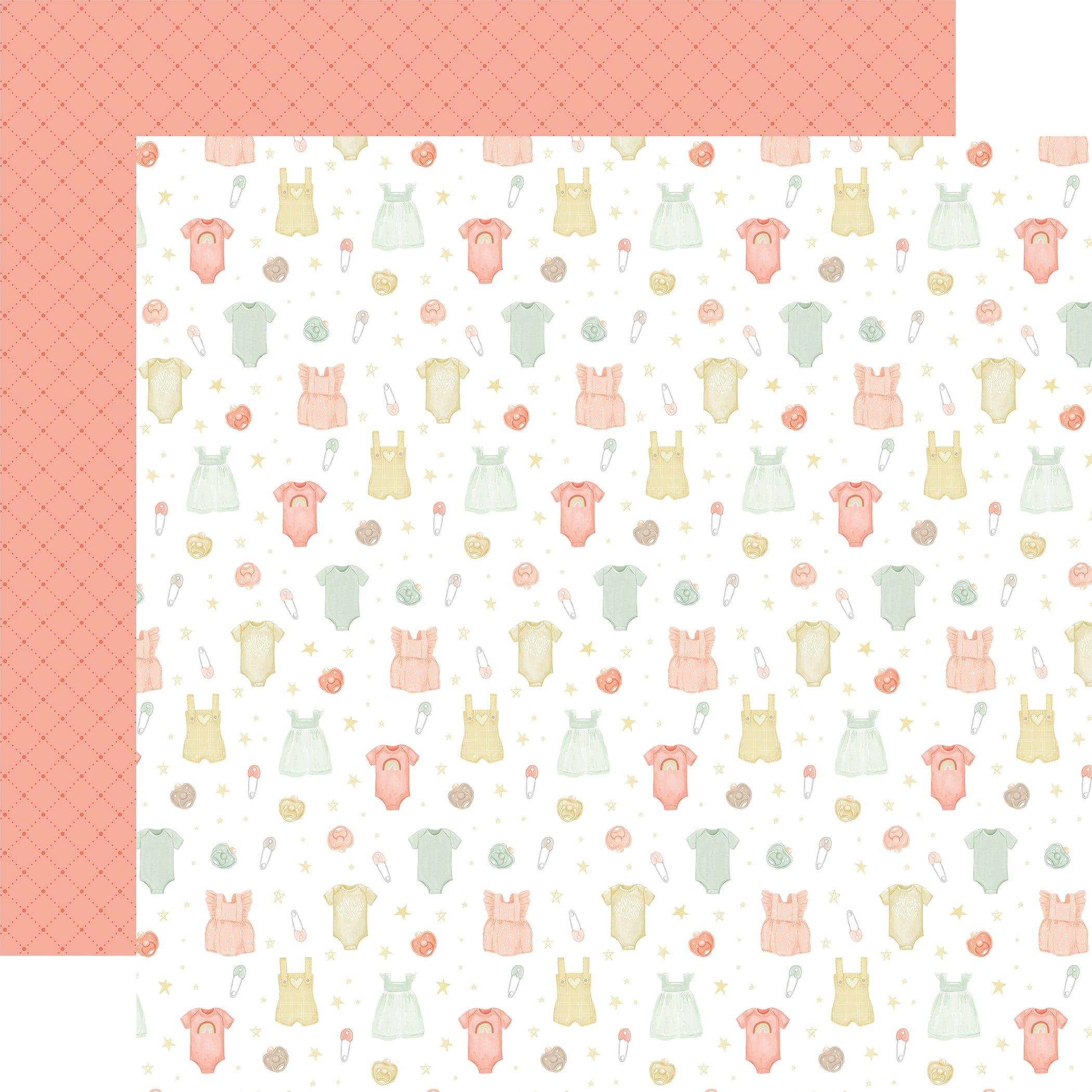 It's A Girl Collection Dresses and Jumpers 12 x 12 Double-Sided Scrapbook Paper by Echo Park Paper - Scrapbook Supply Companies