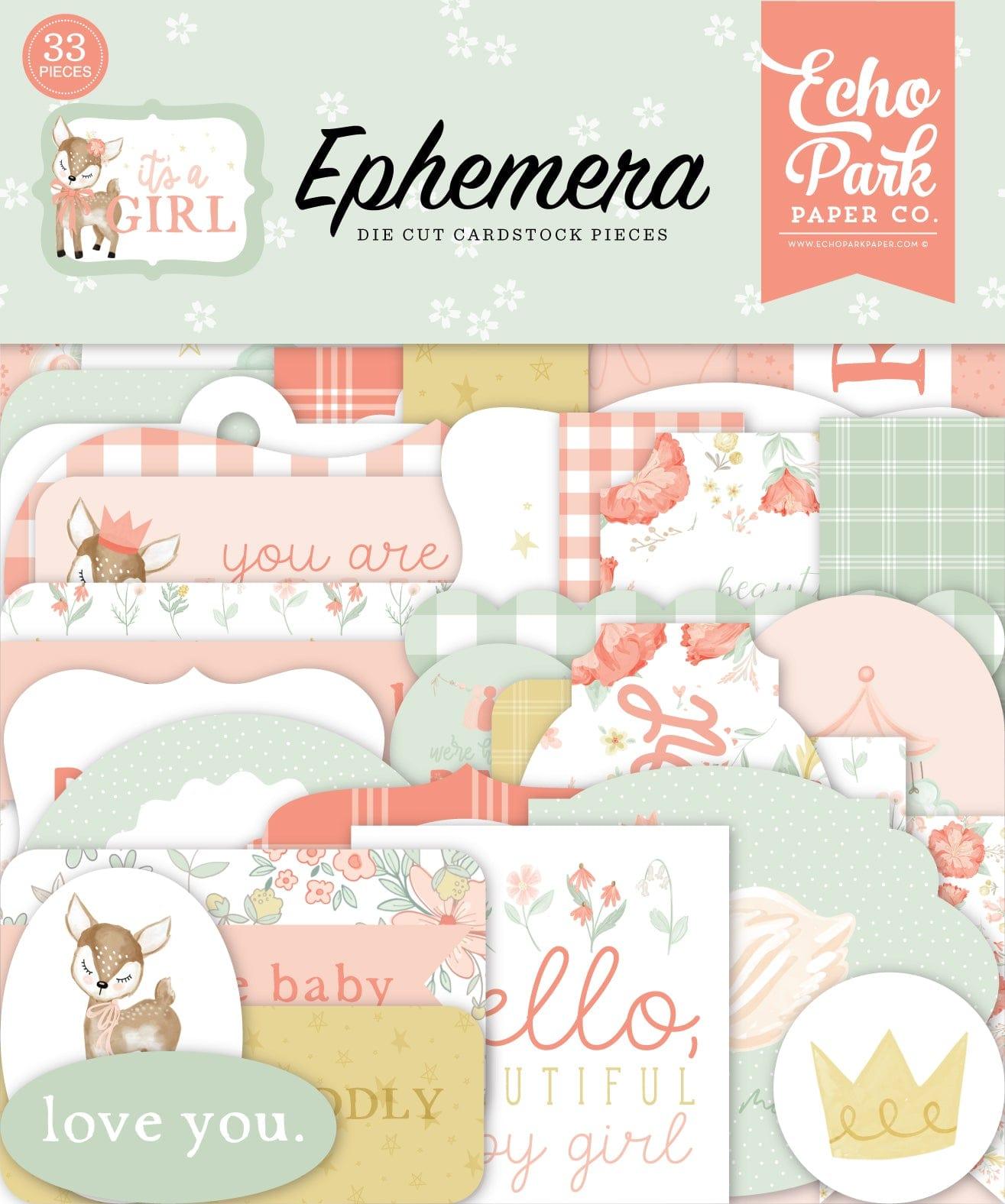 It's A Girl Collection 5 x 5 Scrapbook Ephemera Die Cuts by Echo Park Paper - Scrapbook Supply Companies