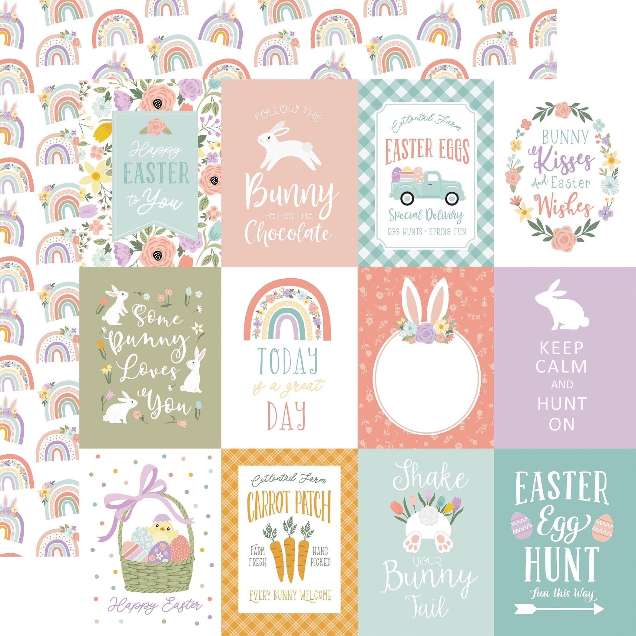 It's Easter Time Collection 3 x 4 Journaling Cards 12 x 12 Double-Sided Scrapbook Paper by Echo Park Paper - Scrapbook Supply Companies