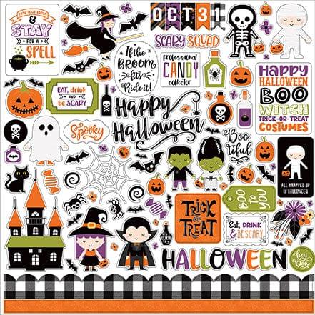 I Love Halloween Collection 12 x 12 Scrapbook Sticker Sheet by Echo Park Paper - Scrapbook Supply Companies