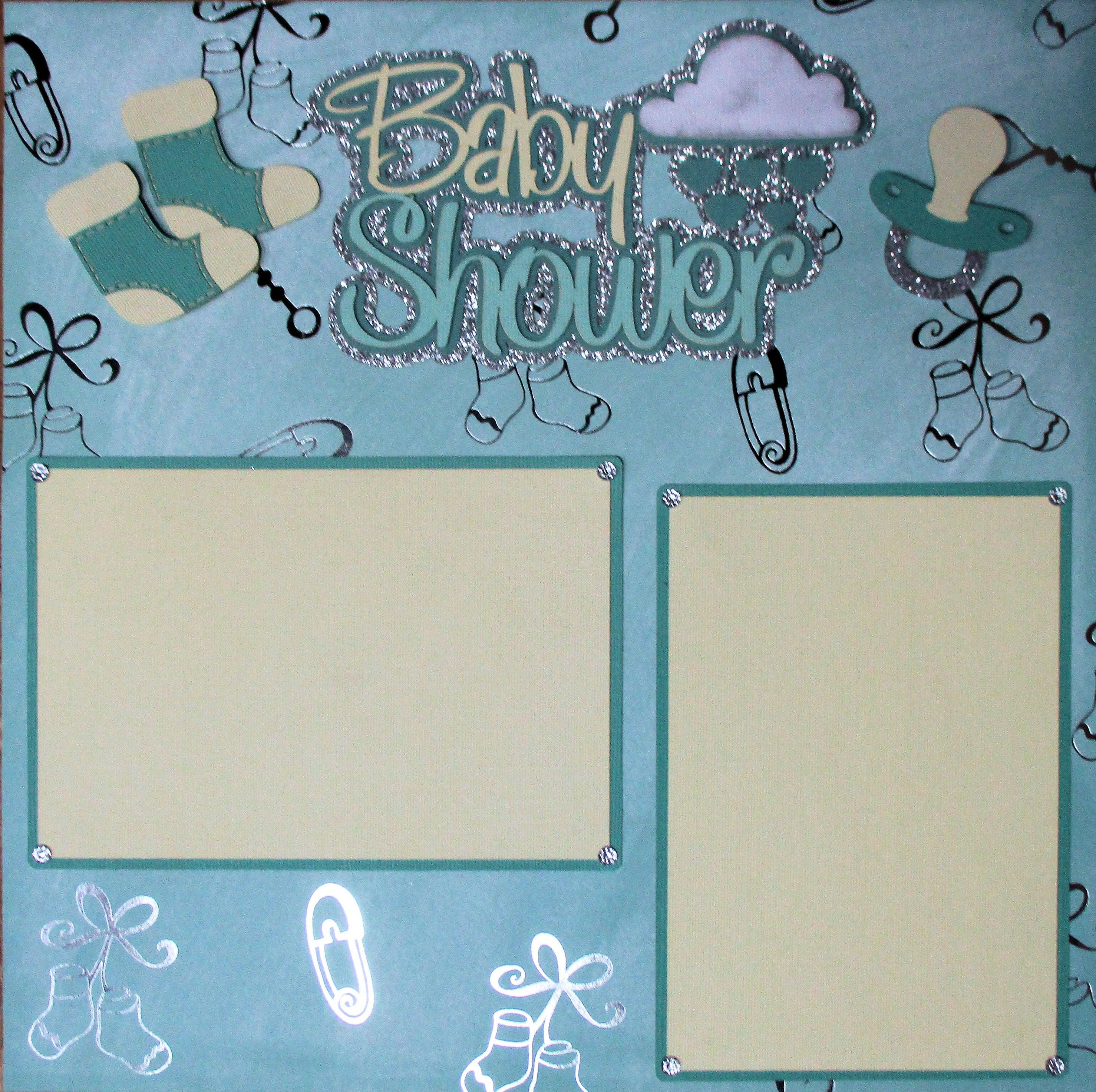 Baby Shower 2 - 12 x 12 Pages - Premade, Fully-Assembled and Hand-Embellished Scrapbook Premade by SSC Designs - Scrapbook Supply Companies