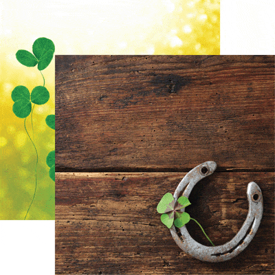 Irish Sass Collection Four-Leaf Clover 12 x 12 Double-Sided Scrapbook Paper by Reminisce - Scrapbook Supply Companies