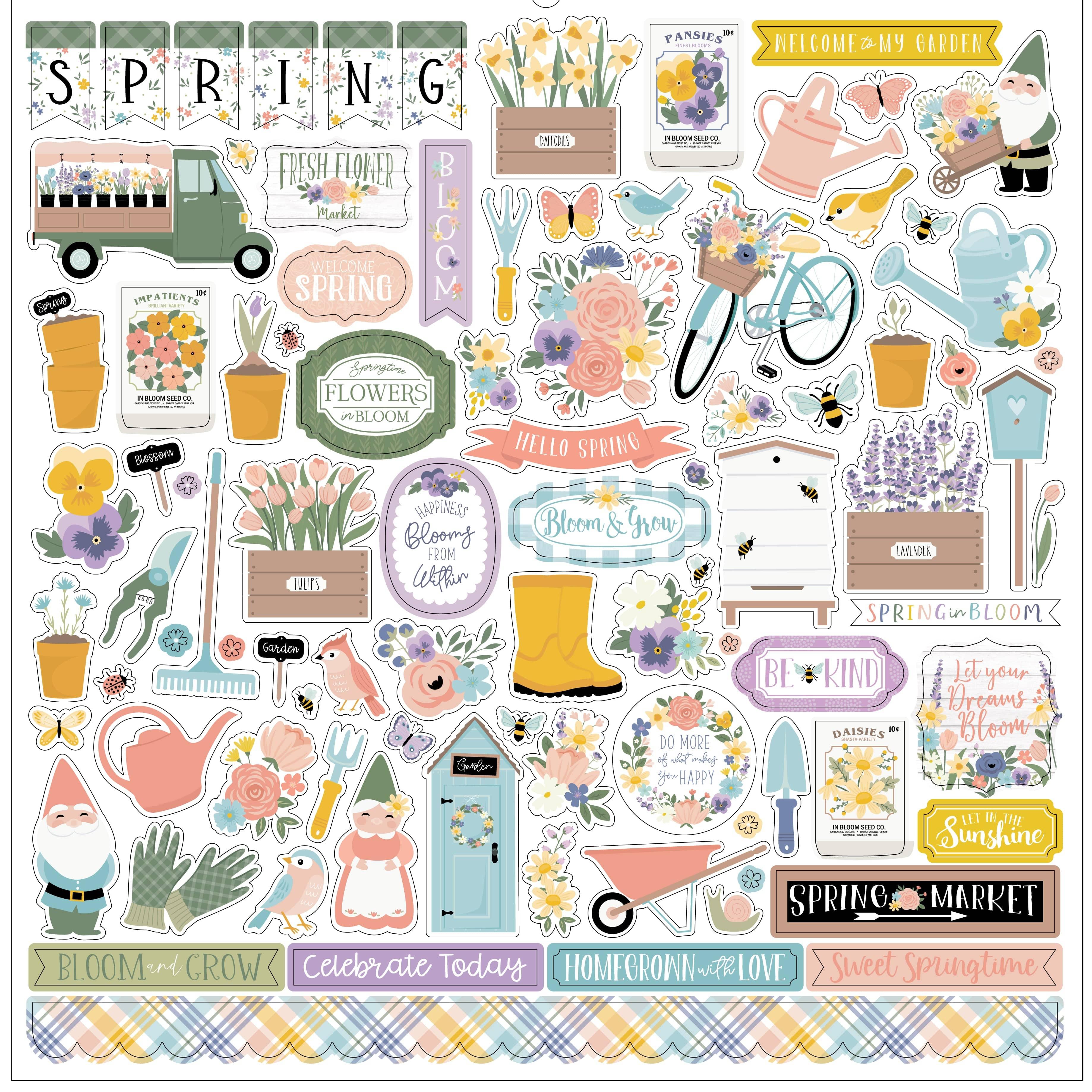 It's Spring Time Collection 12 x 12 Scrapbook Paper & Sticker Pack by Echo Park Paper - Scrapbook Supply Companies