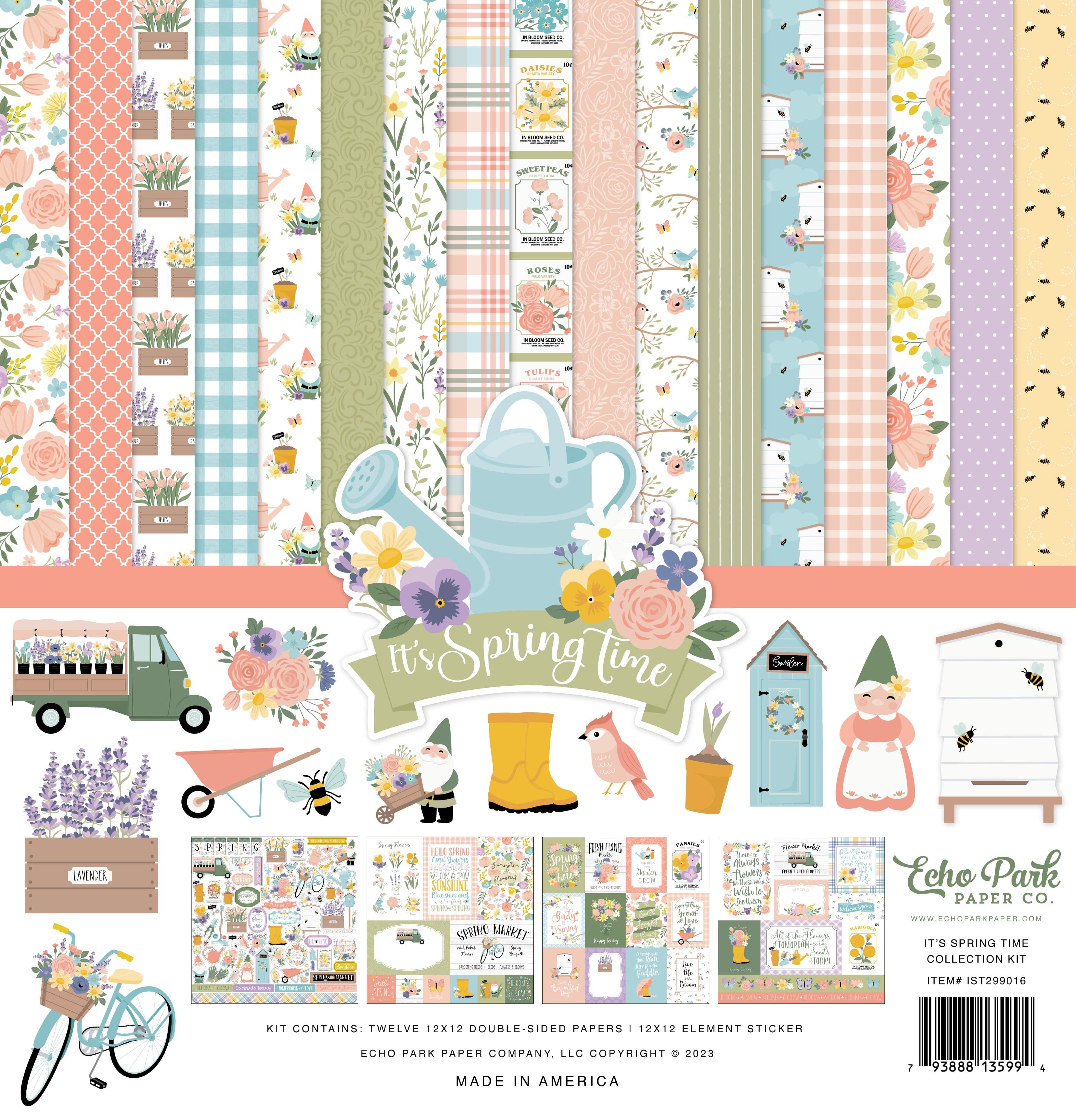 It's Spring Time Collection 12 x 12 Scrapbook Paper & Sticker Pack by Echo Park Paper - Scrapbook Supply Companies