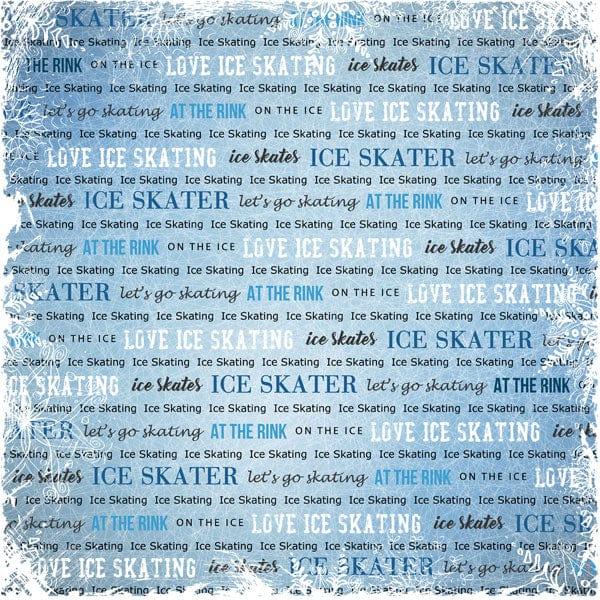 Winter Adventure Collection Ice Skating 12 x 12 Double-Sided Scrapbook Paper by Scrapbook Customs - Scrapbook Supply Companies