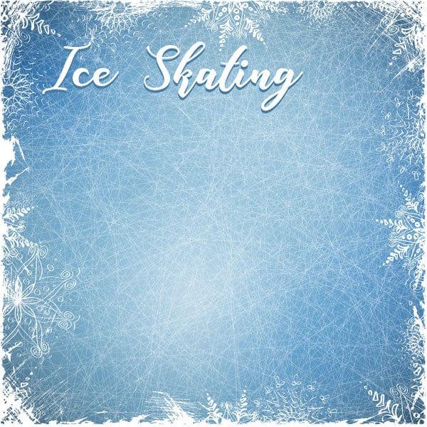 Winter Adventure Collection Ice Skating 12 x 12 Double-Sided Scrapbook Paper by Scrapbook Customs - Scrapbook Supply Companies