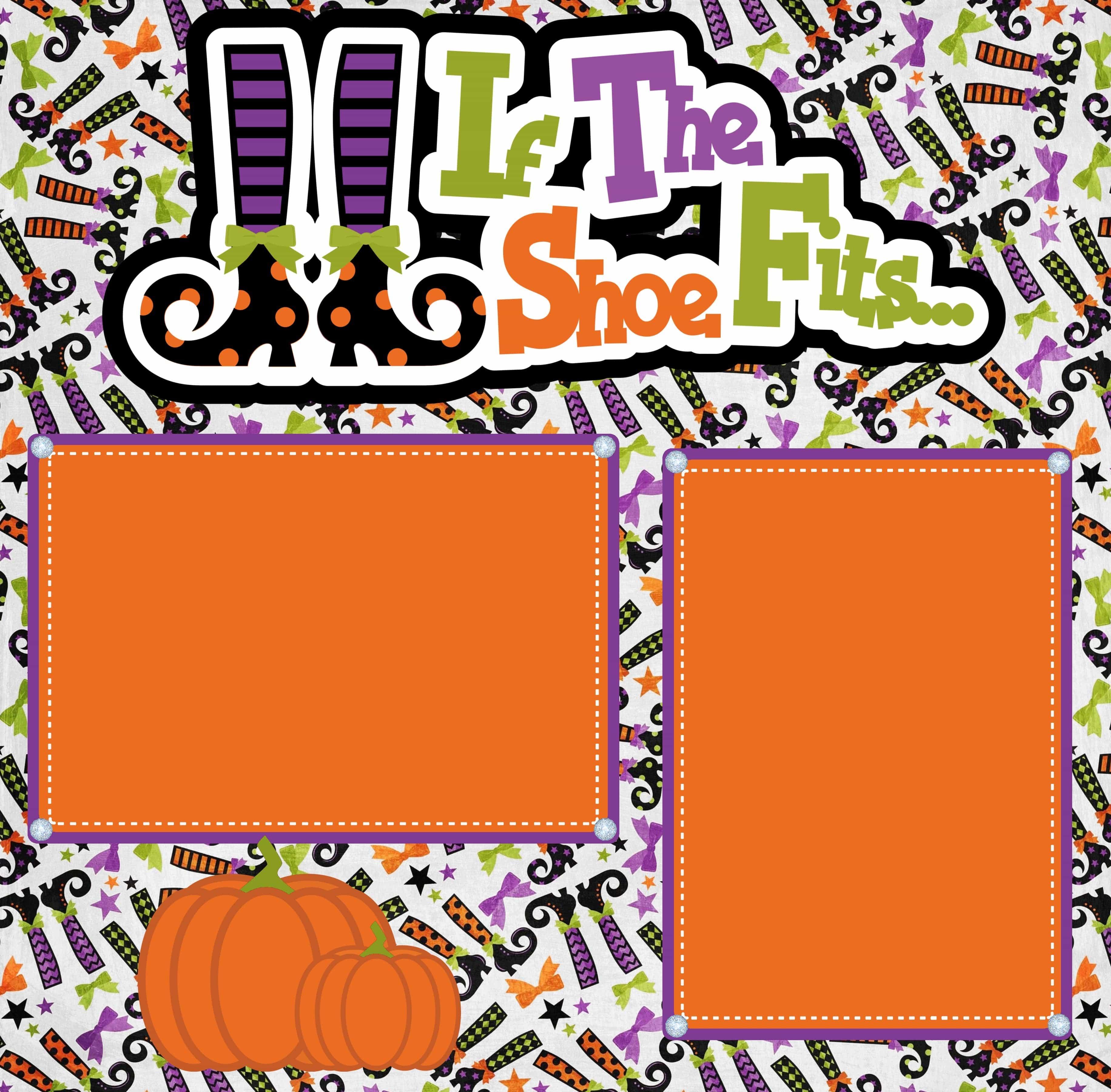 If The Shoe Fits Halloween (2) - 12 x 12 Premade, Printed Scrapbook Pages by SSC Designs - Scrapbook Supply Companies