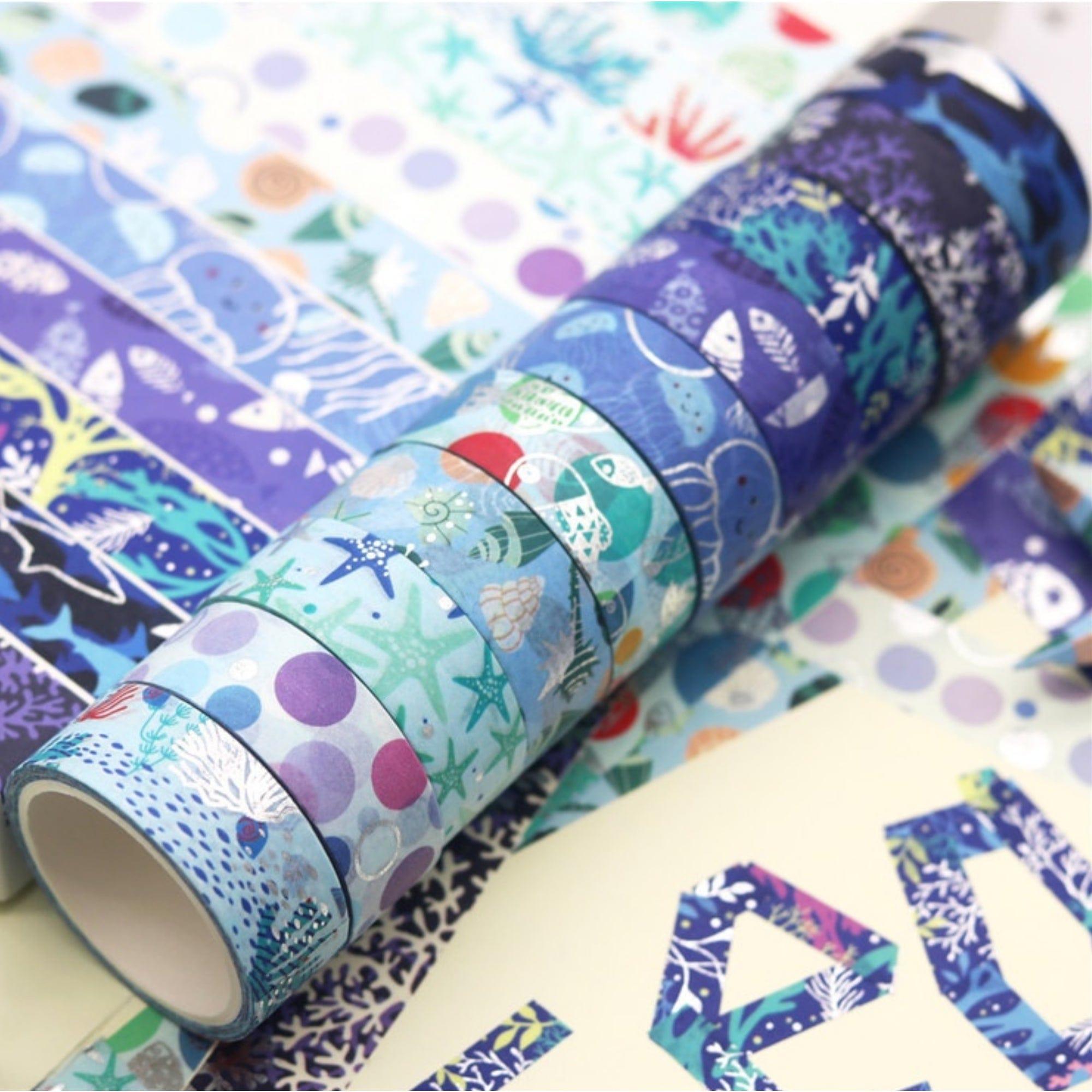 TW Collection Under The Sea Silver Foiled Washi Tape by SSC Designs - 10 Rolls (15mm x 8 Feet each)