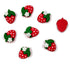 Strawberry Fields Collection Sweet Strawberries Flatback Scrapbook Buttons by SSC Designs - 8 Pieces