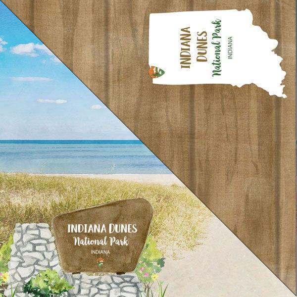 National Park Collection Indiana Dunes 12 x 12 Double-Sided Scrapbook Paper by Scrapbook Customs