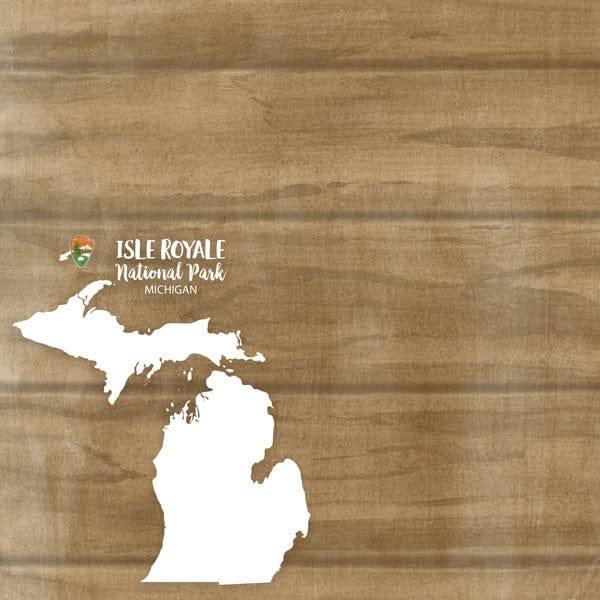 National Park Collection Michigan Isle Royale 12 x 12 Double-Sided Scrapbook Paper by Scrapbook Customs - Scrapbook Supply Companies