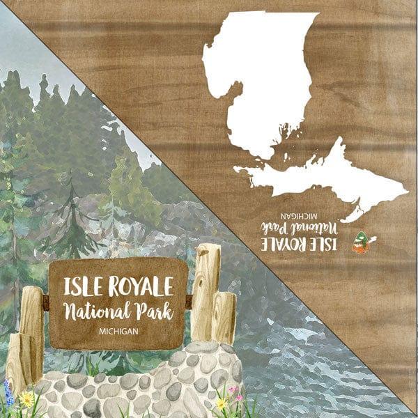 National Park Collection Michigan Isle Royale 12 x 12 Double-Sided Scrapbook Paper by Scrapbook Customs