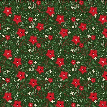 Jingle All The Way Collection Festive Floral 12 x 12 Double-Sided Scrapbook Paper by Echo Park Paper - Scrapbook Supply Companies