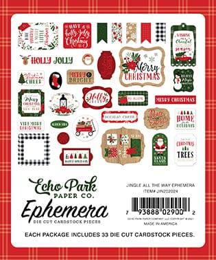 Jingle All The Way Collection 5 x 5 Scrapbook Ephemera Die Cuts by Echo Park Paper - Scrapbook Supply Companies